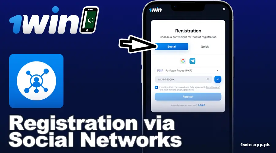 Create a social media account on 1win App for Pakistanis